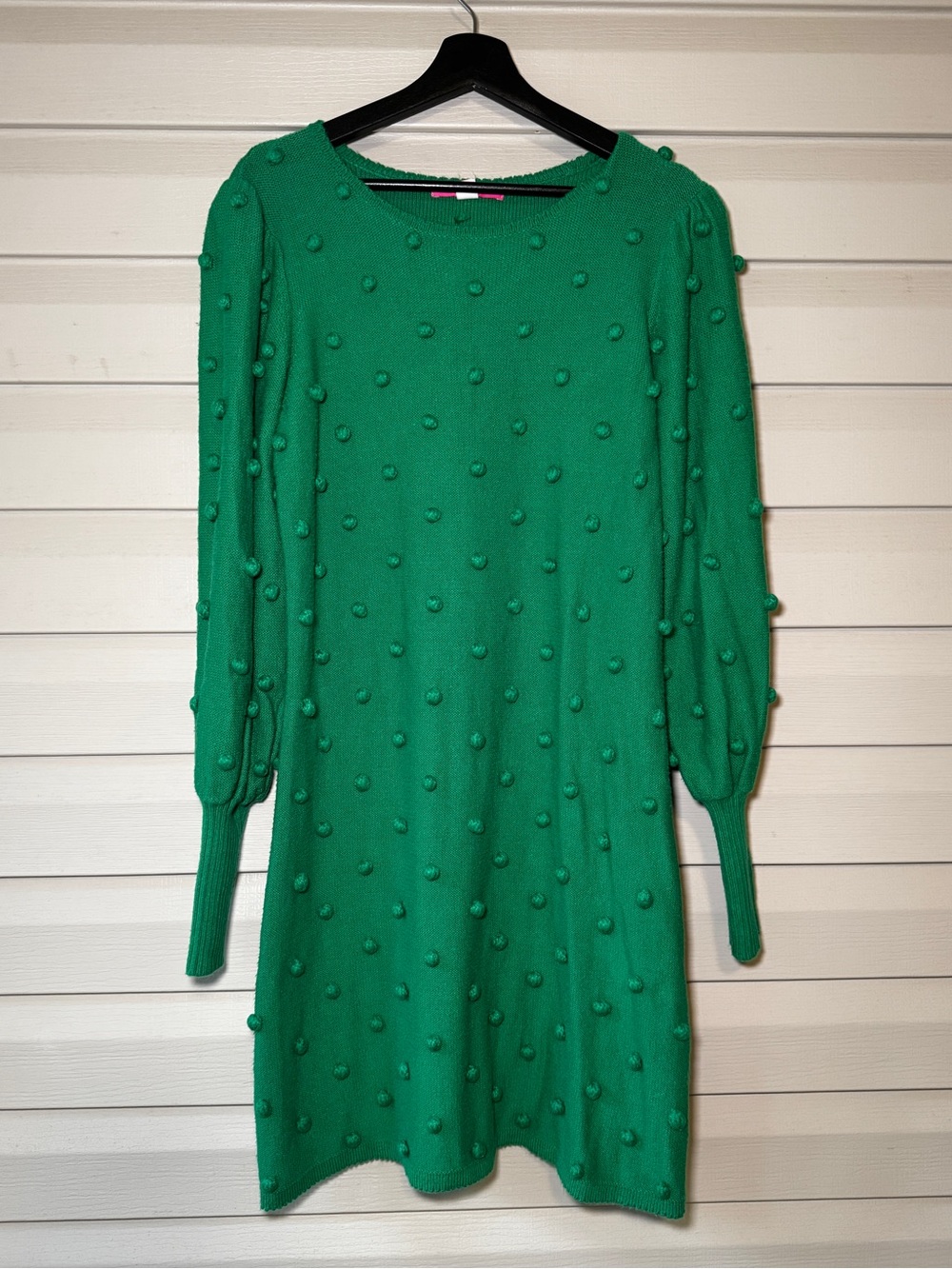 Lilly Pulitzer Women’s Large Kippa Green Pom Pom Sweater Dress
